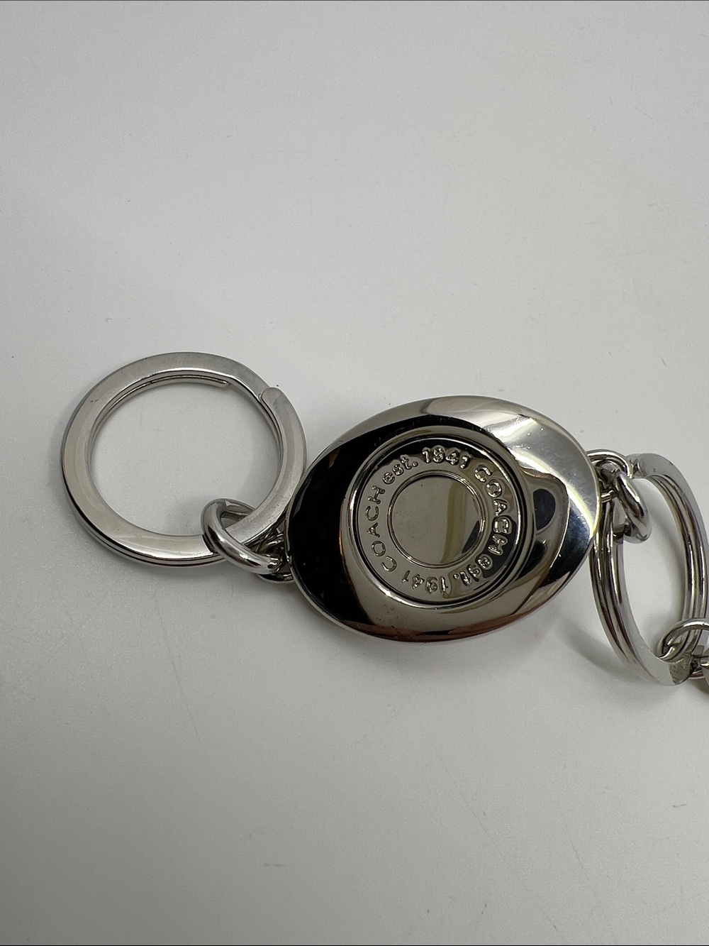 Coach Y2K Oval Purple Turnlock fob double valet keychain bag charm - like New - Picture 8 of 14